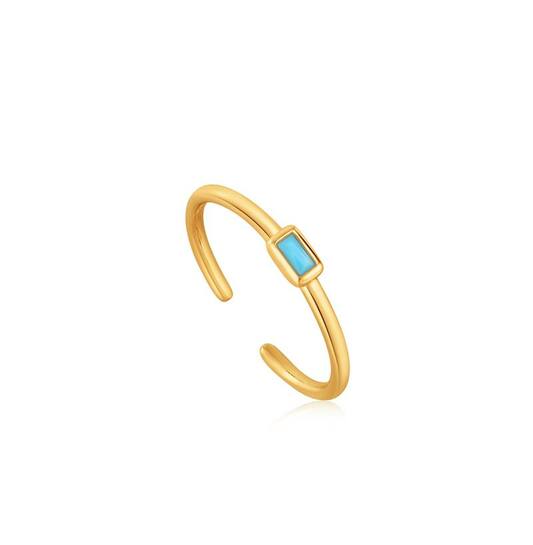  Into The Blue - Ringe - Silber / 14kt GP - Türkis